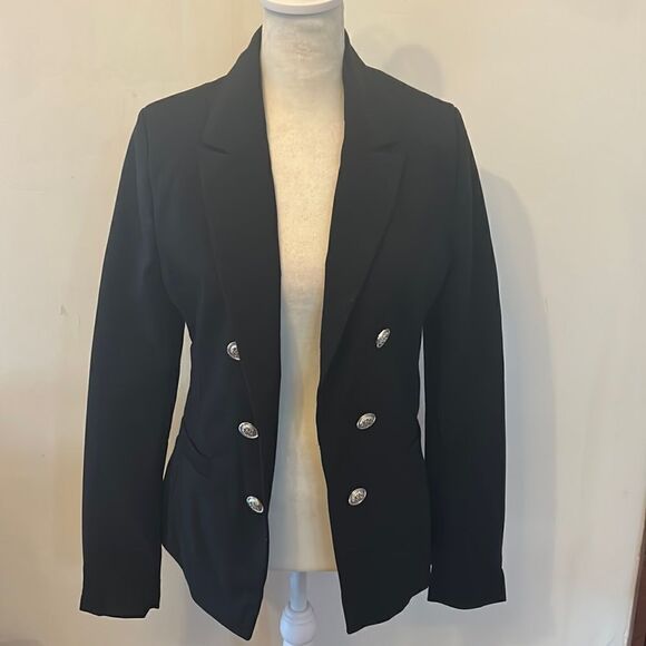 Nicole Miller black open silver button blazer Size S NWOT - Picture 1 of 12